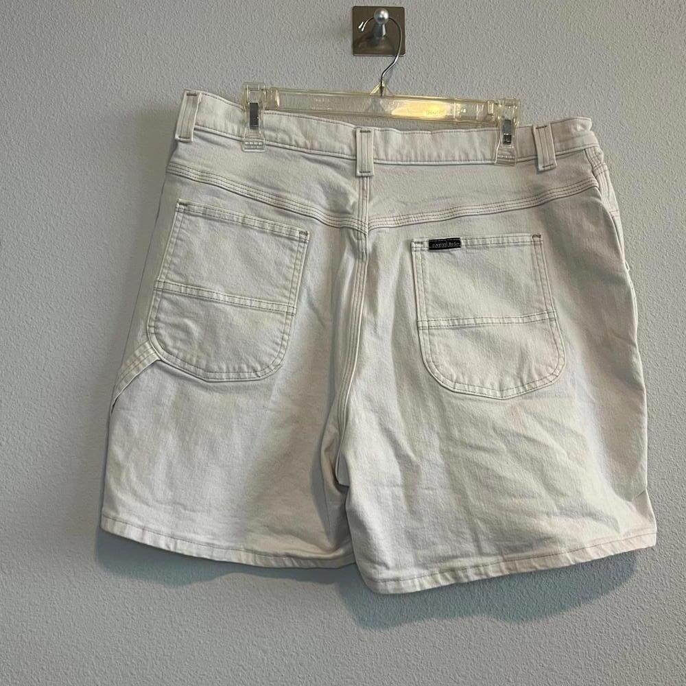 Y2K Cream Off White Denim Carpenter Jean Shorts - Picture 2 of 4
